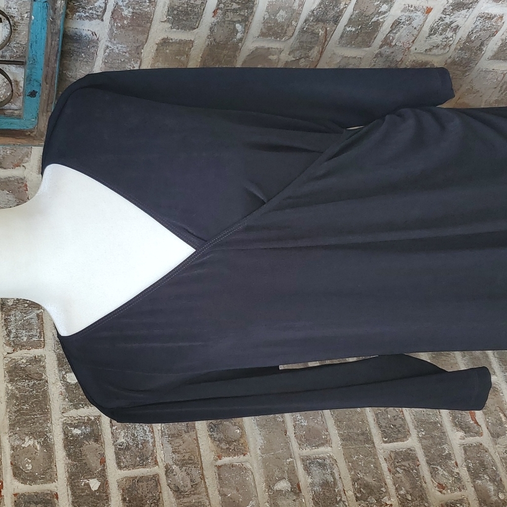 NWT! Chico's Black Rosemary Black Flattering Wrap Dress - Picture 4 of 6
